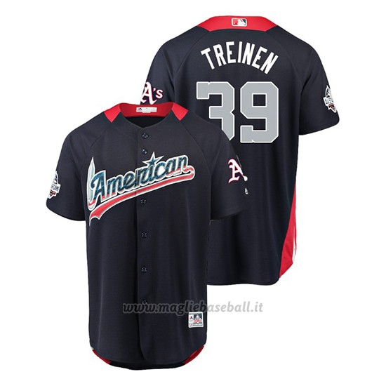 Maglia Baseball Uomo All Star Game Oakland Athletics Blake Treinen 2018 1ªRun Derby American League Blu